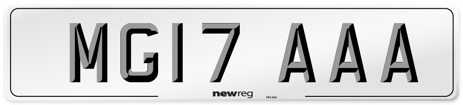 MG17 AAA Number Plate from New Reg